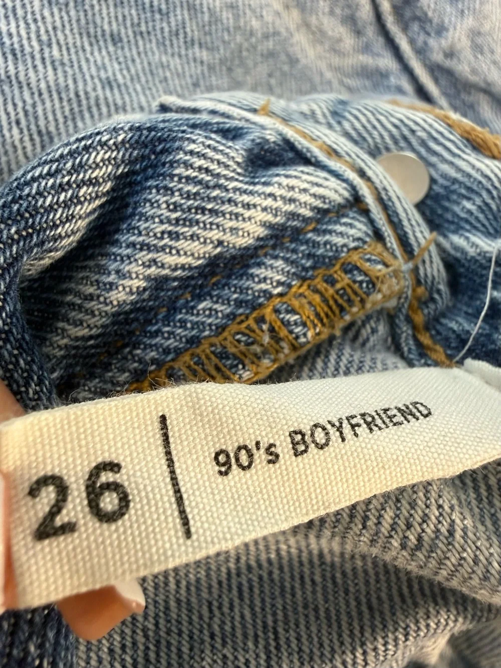 PacSun 90’s Boyfriend Distressed High Rise WideLeg Jeans Light Wash RawHem Sz26